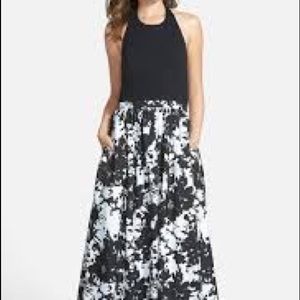 Aidan mattox floral halter gown